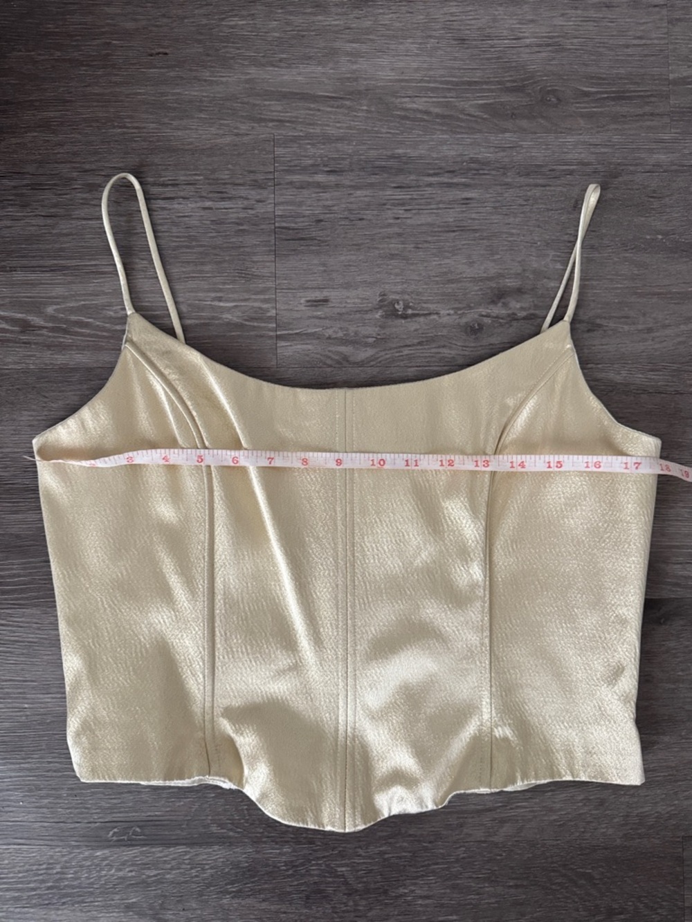 Jessica McClintock Gunne Sax Metallic Champagne Gold Corset Top - Picture 8 of 9